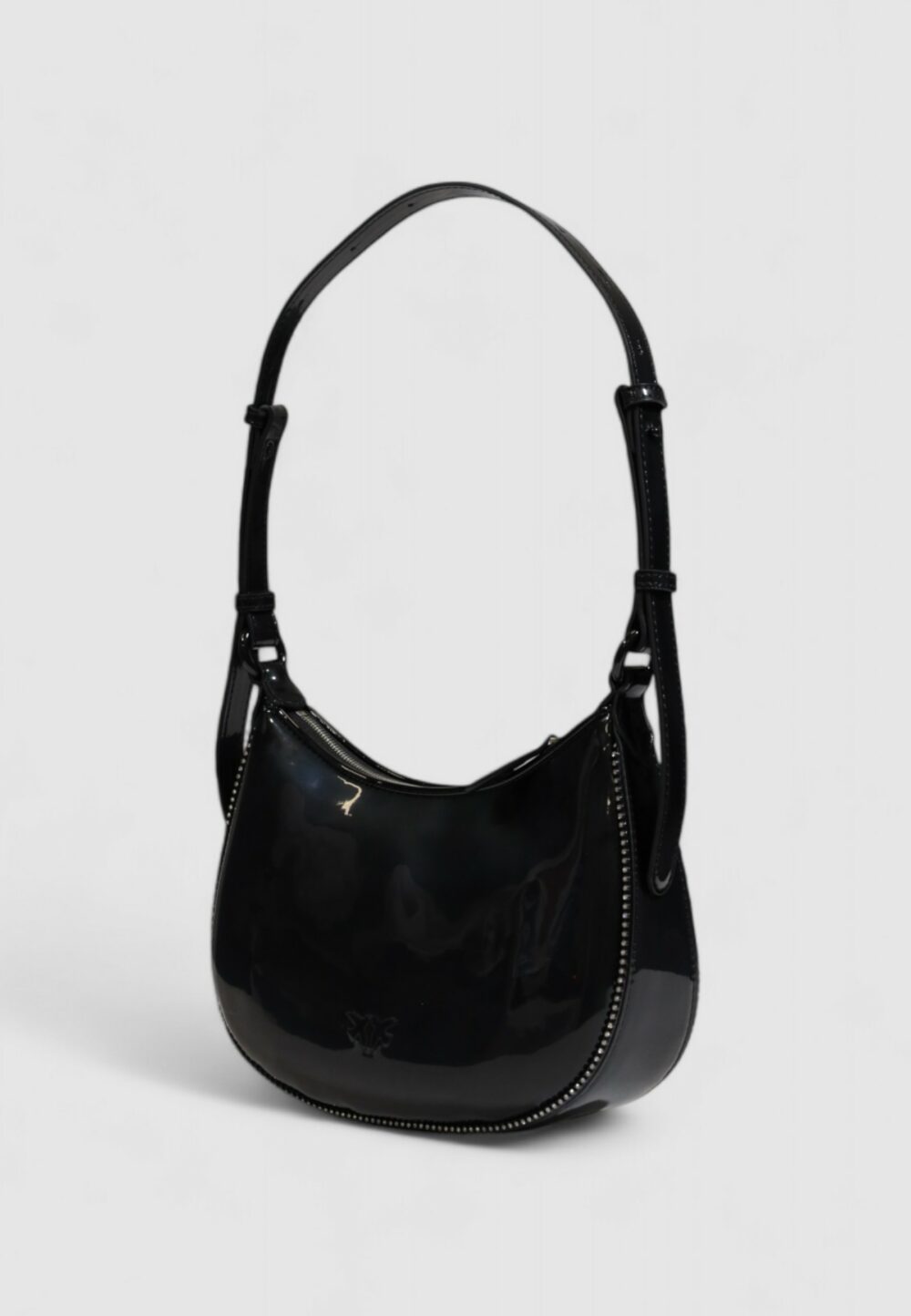 Borsa Pinko HALF MOON MINI FL ECO VERNICE Nero - Foto 4