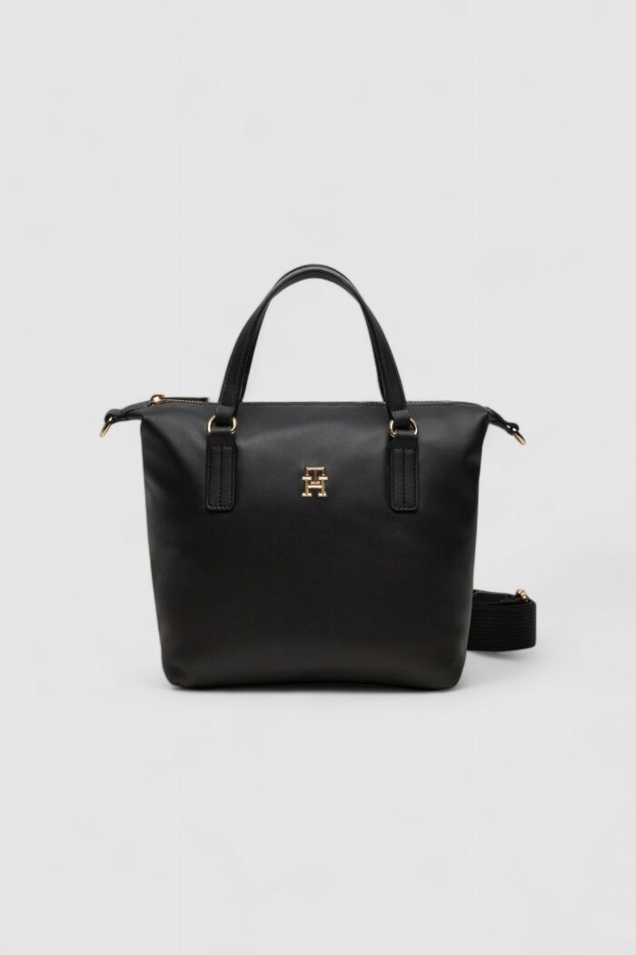 Borsa Tommy Hilfiger POPPY REFORM SMALL TOTE Nero