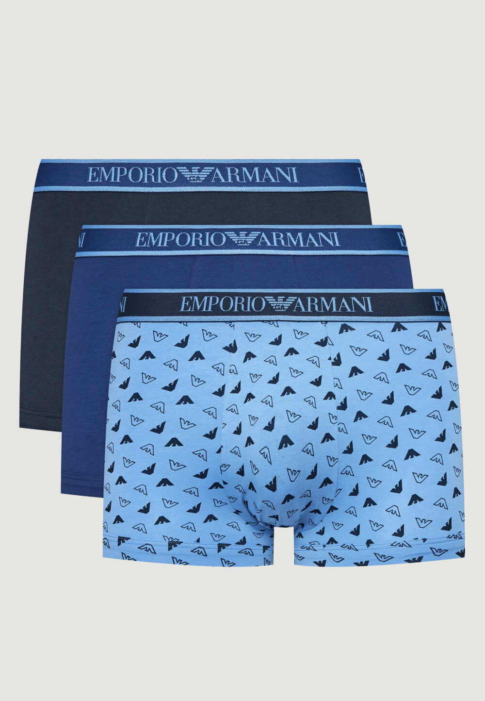 Boxer Emporio Armani Underwear 3 PACK TRUNK Azzurro - Foto 2