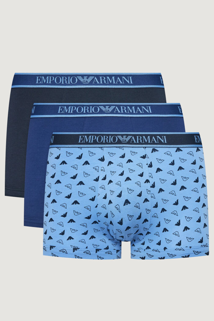 Boxer Emporio Armani Underwear 3 PACK TRUNK Azzurro