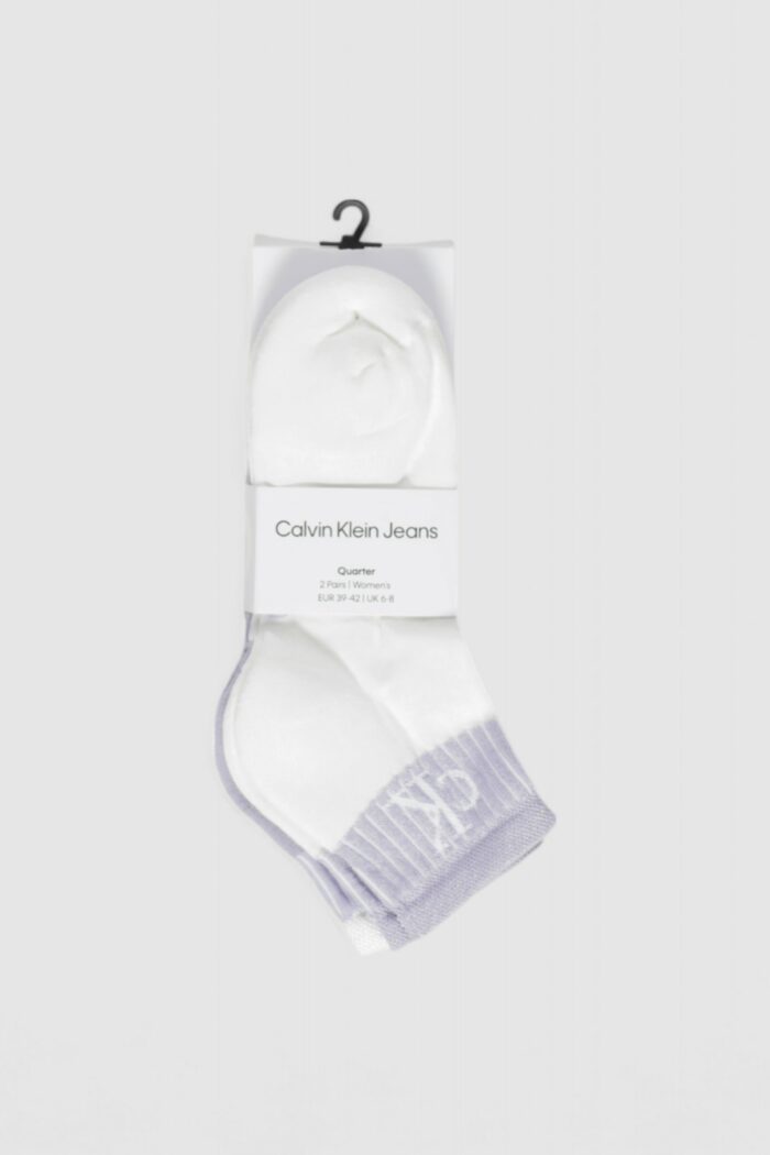 Calzini Calvin Klein QUARTER 2P GLOSSY RIB Glicine