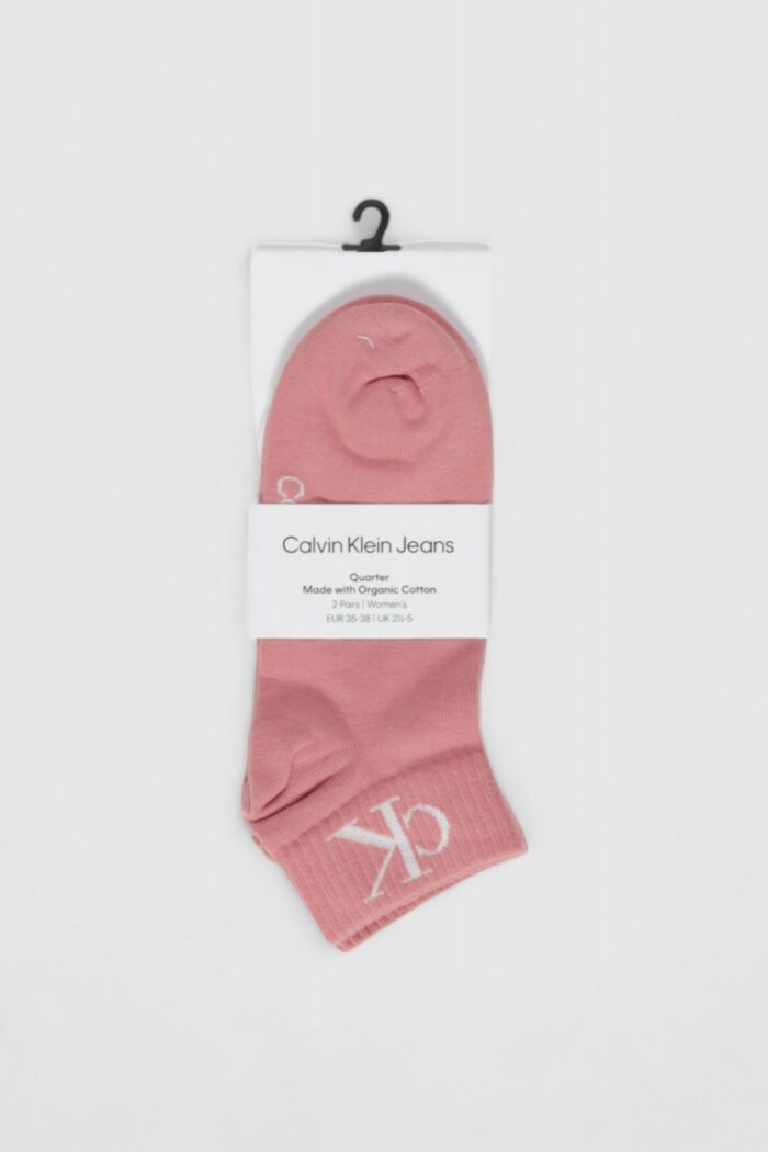 Calzini Calvin Klein QUARTER 2P MONOGRAM Rosa