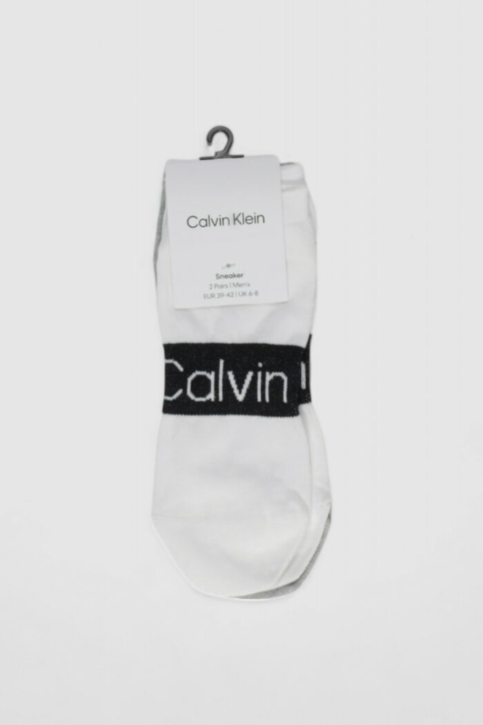 Calzini corti Calvin Klein 2P LOGO RIBBON Bianco