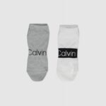 Calzini corti Calvin Klein 2P LOGO RIBBON Bianco - Foto 3