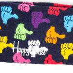 Calzini Lunghi Happy Socks THUMBS UP Nero - Foto 2