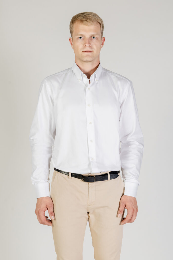 Camicia manica lunga Aquascutum ACTIVE OXFORD SHIRT POCKETLESS Bianco