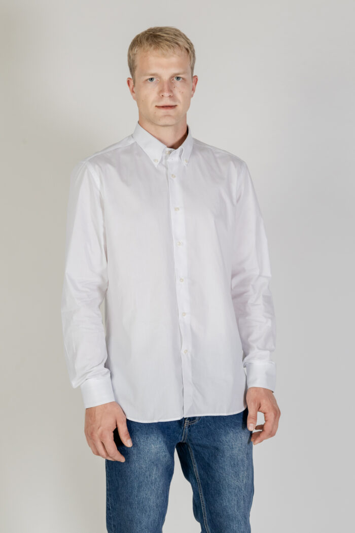 Camicia manica lunga Aquascutum ACTIVE TAILOR SHIRT POCKETLESS Bianco