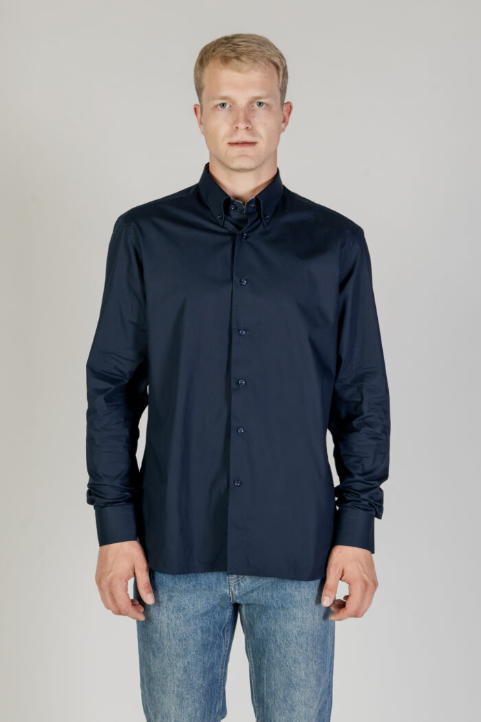 Camicia manica lunga Aquascutum ACTIVE TAILOR SHIRT POCKETLESS Blu