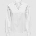 Camicia manica lunga Jacqueline de Yong JDYMIO L/S V-NECK TOP WVN DIA Bianco - Foto 1