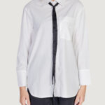 Camicia manica lunga Jacqueline de Yong ONLMOCO CALA LS BOW SHIRT WVN Bianco - Foto 5