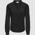 Camicia manica lunga Jacqueline de Yong JDYMIO L/S V-NECK TOP WVN DIA Nero - Foto 1