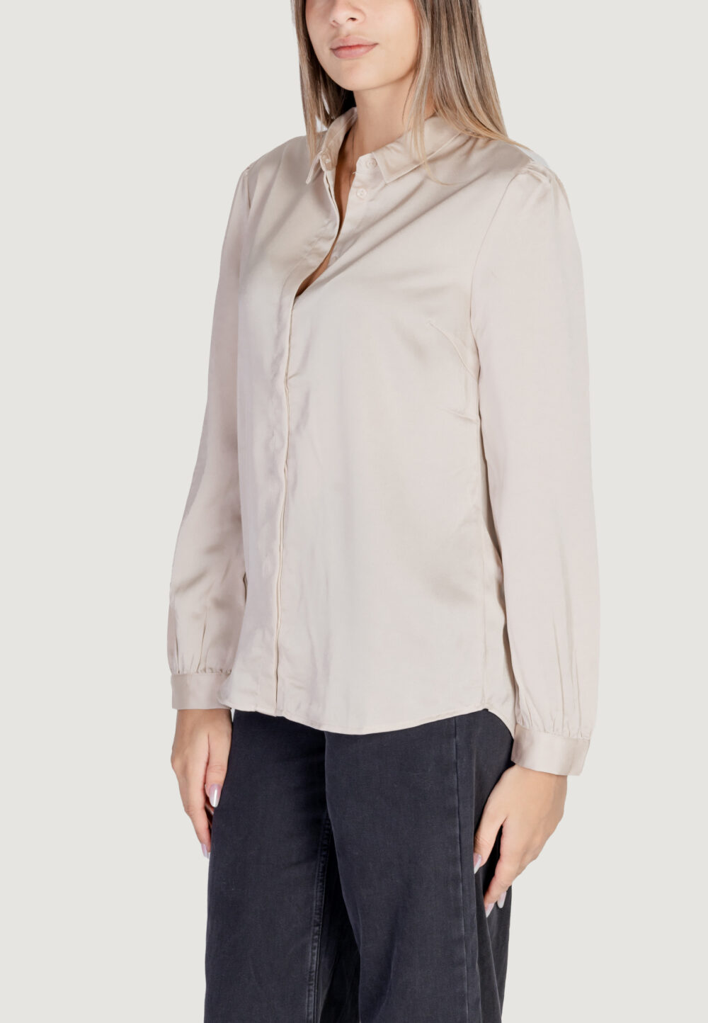 Camicia manica lunga Vila Clothes NOOS - VIELLETTE SATIN L/S SHIRT/SU - NOOS Oro - Foto 2