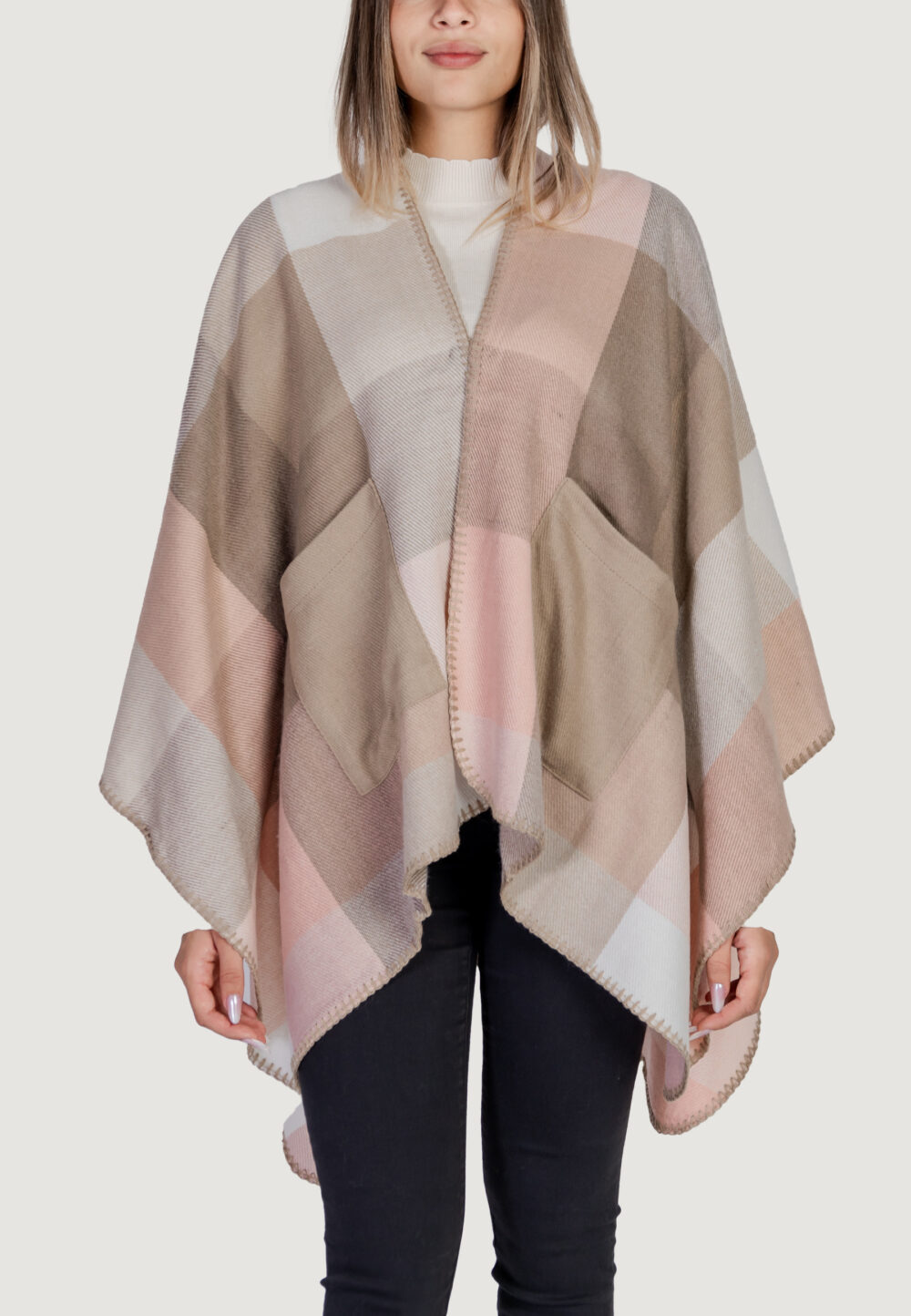 Mantella Pieces PCNOANNE PONCHO BC Beige - Foto 1