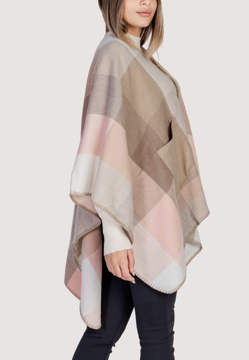 Mantella Pieces PCNOANNE PONCHO BC Beige - Foto 3