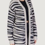 Cardigan Jacqueline de Yong Jdylorraine Animal L/S Long Knt Grigio Chiaro - Foto 3