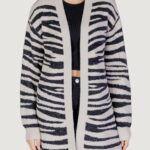 Cardigan Jacqueline de Yong Jdylorraine Animal L/S Long Knt Grigio Chiaro - Foto 5