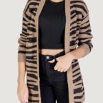 Cardigan Jacqueline de Yong Jdylorraine Animal L/S Long Knt Marrone - Foto 1