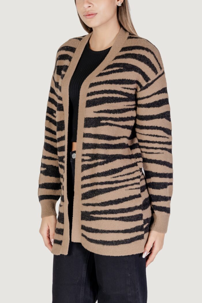 Cardigan Jacqueline De Yong Jdylorraine Animal L/S Long Knt Marrone