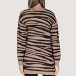 Cardigan Jacqueline de Yong Jdylorraine Animal L/S Long Knt Marrone - Foto 4