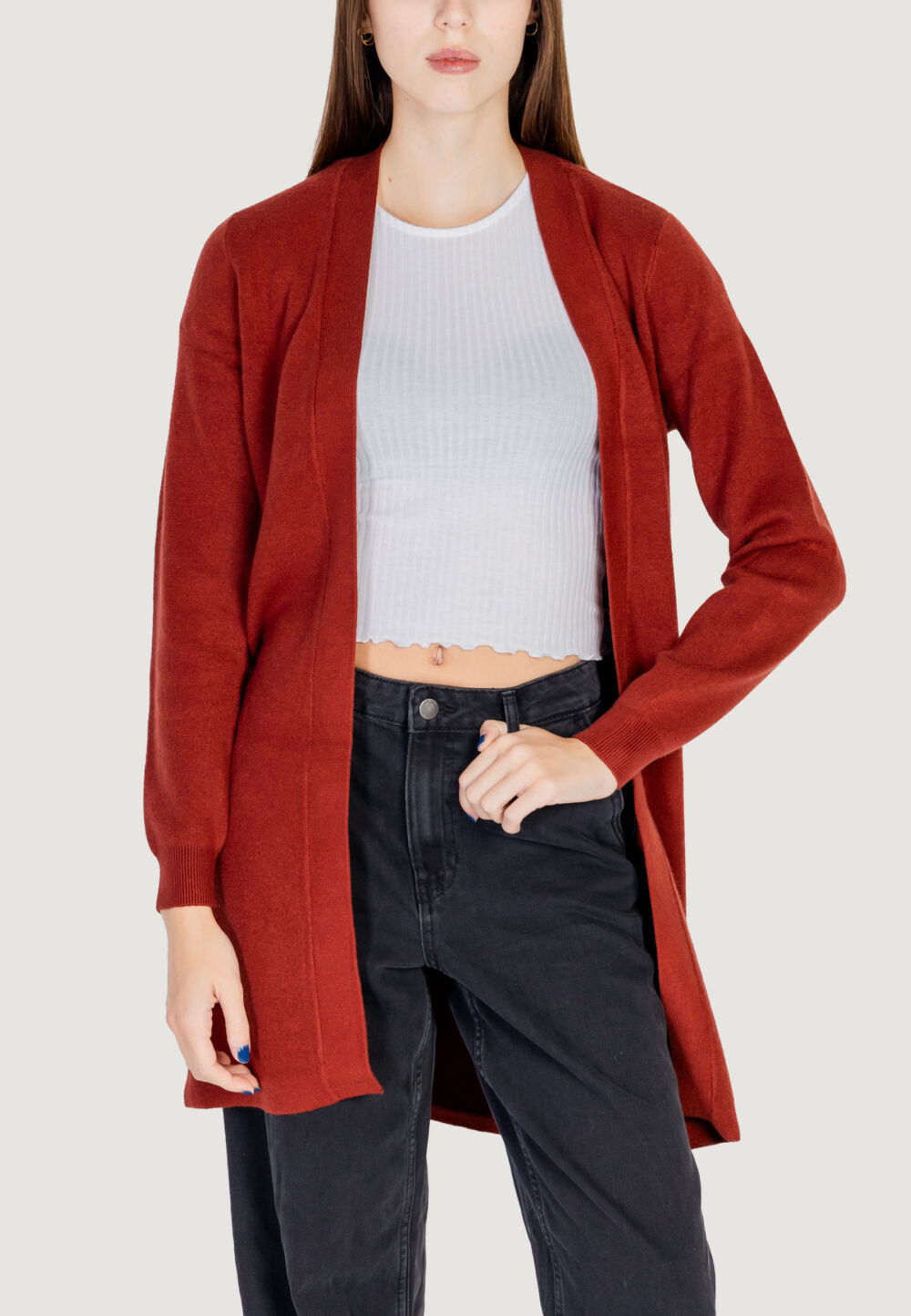 Cardigan Vero Moda VMNANCY LS OPEN CARDIGAN BOO Ruggine - Foto 1