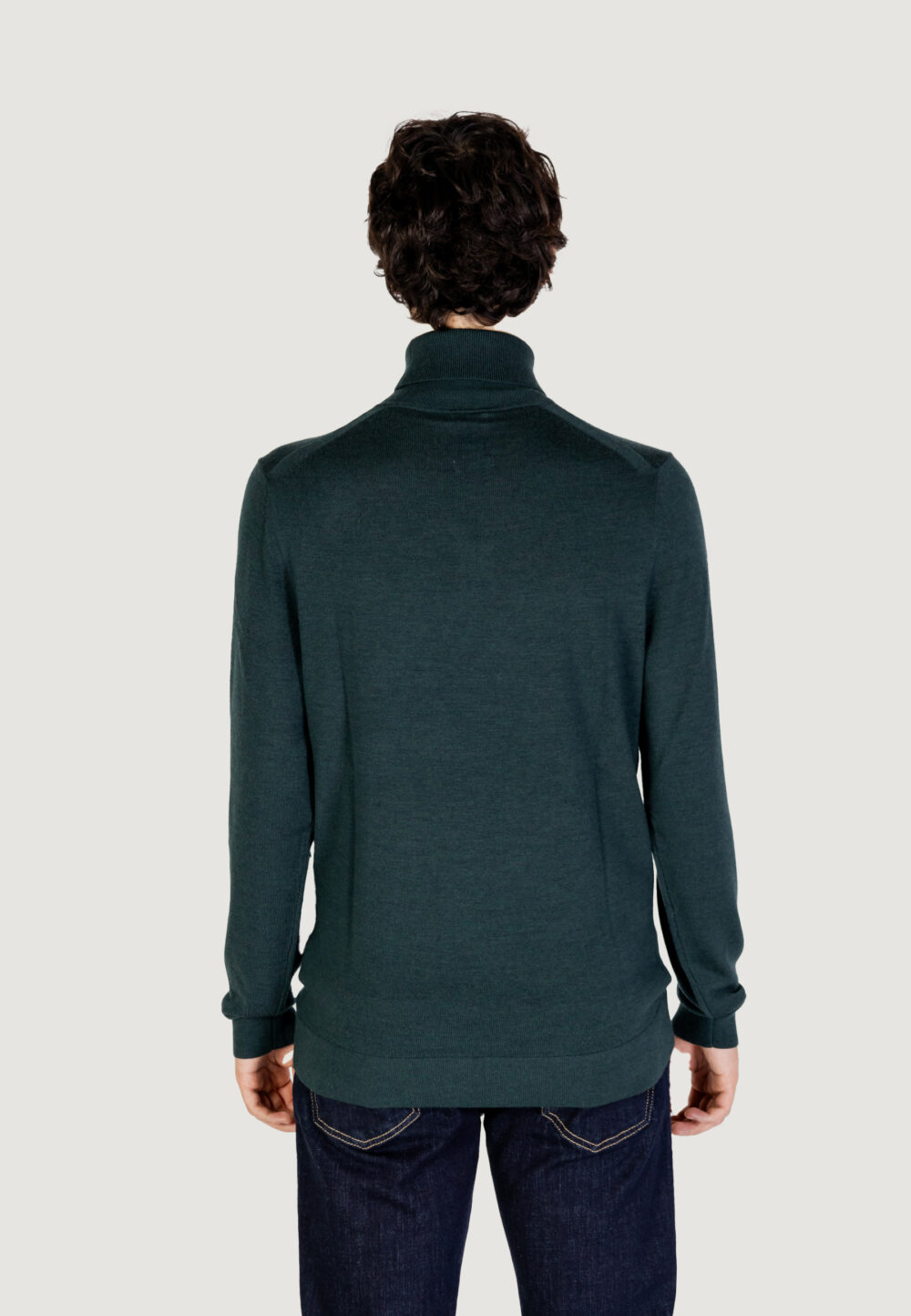 Dolcevita Calvin Klein MERINO RWS TURTLE Verde Scuro - Foto 3