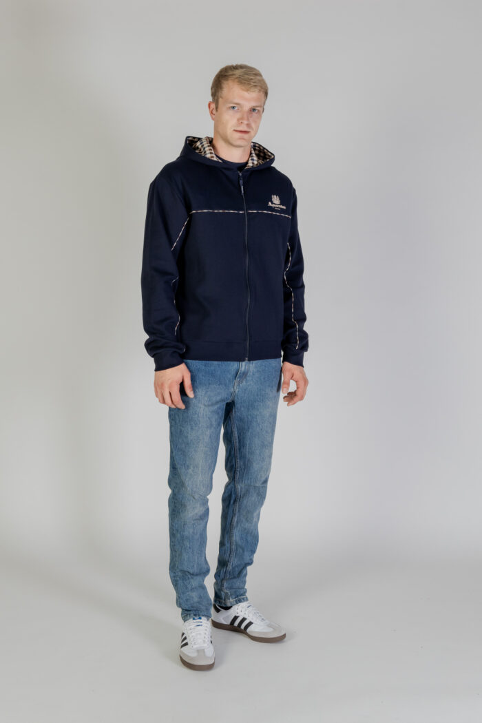 Felpa con cappuccio Aquascutum ACTIVE SCUBA PIPING HOODIE Blu