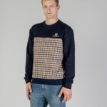 Felpa senza cappuccio Aquascutum ACTIVE SCUBA CLUB CHECK CREWNECK Blu - Foto 4