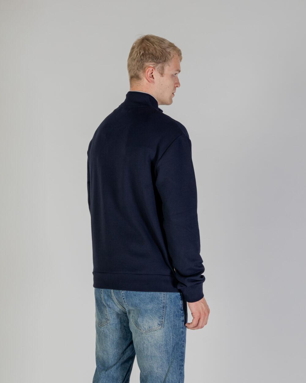 Felpa senza cappuccio Aquascutum ACTIVE SCUBA CLUB CHECK MOCKNECK Blu - Foto 3