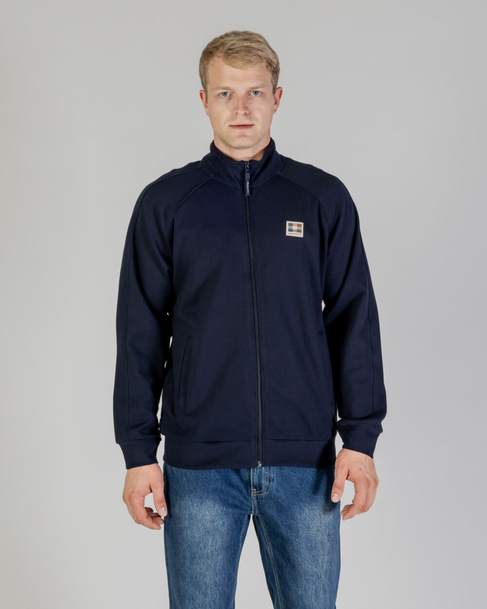 Felpa senza cappuccio Aquascutum ACTIVE SCUBA FZ MOCKNECK Blu - Foto 1