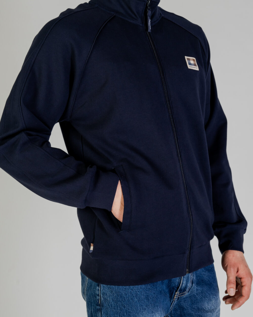 Felpa senza cappuccio Aquascutum ACTIVE SCUBA FZ MOCKNECK Blu - Foto 5