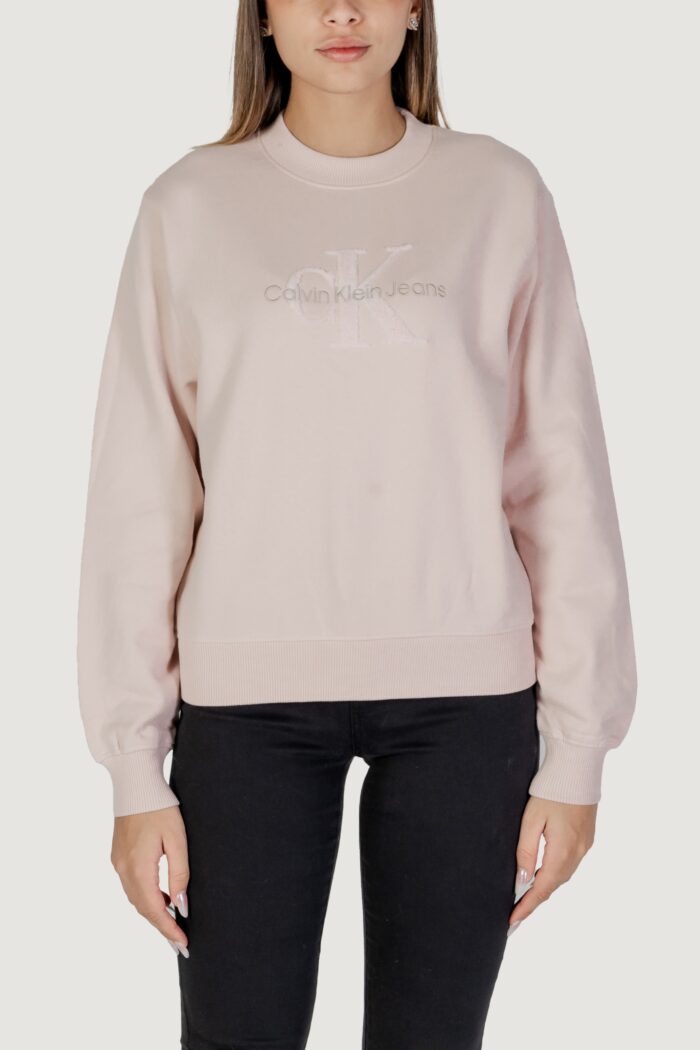 Felpa senza cappuccio Calvin Klein CHENILLE MONOLOGO Pesca