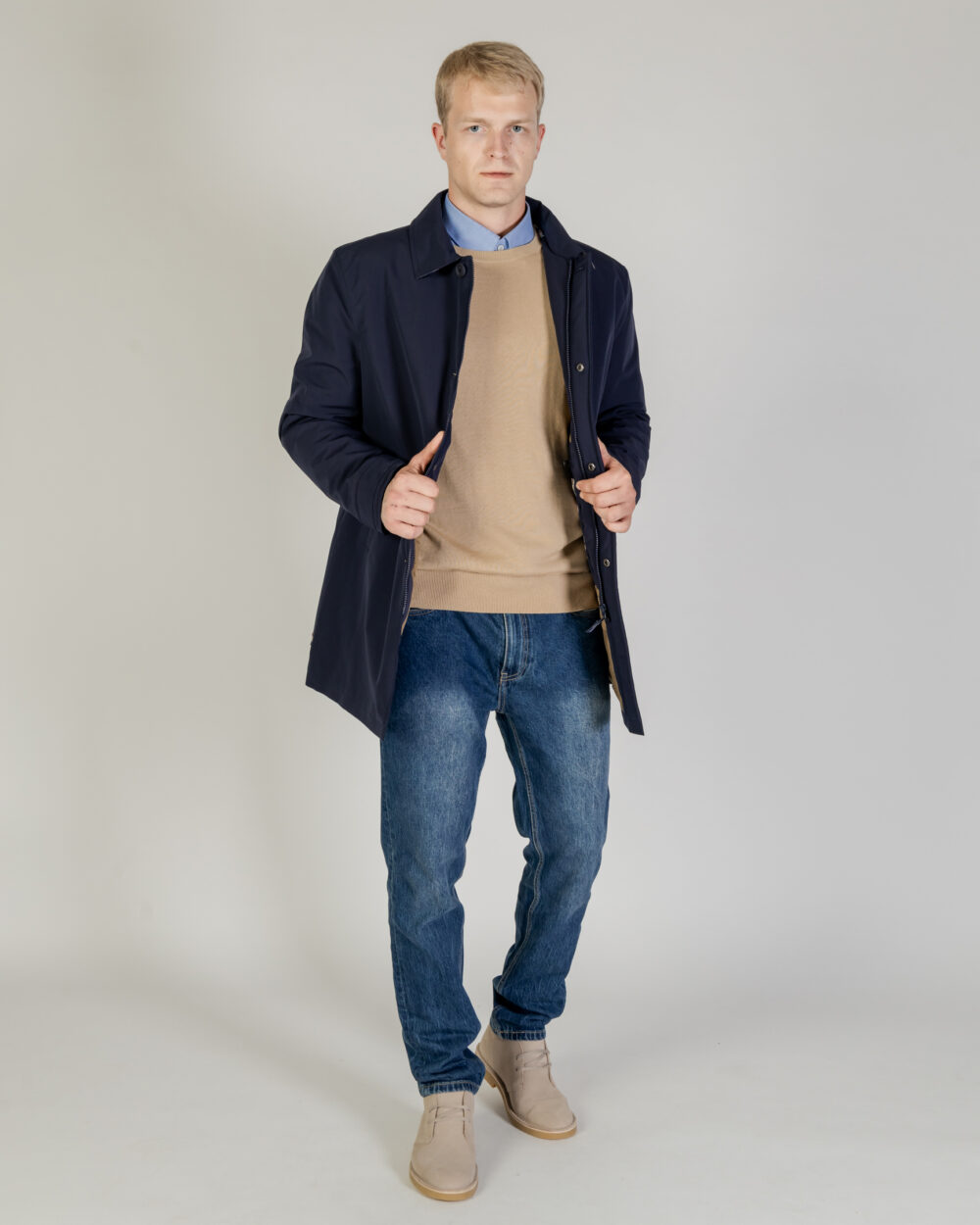 Giacchetto Aquascutum SHELL ACTIVE MID TRENCH Blu - Foto 5