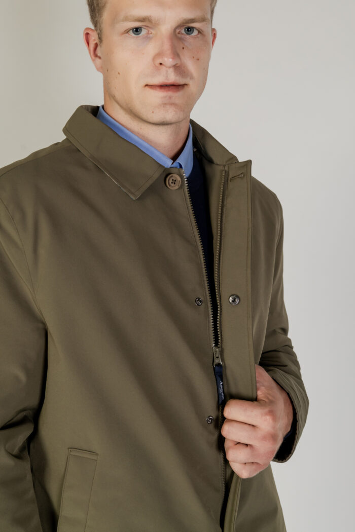 Giacchetto Aquascutum SHELL ACTIVE MID TRENCH Verde Oliva