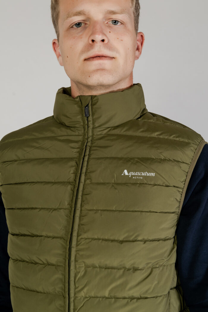 Gilet Casual Aquascutum RLG ACTIVE VEST 100GR Verde Oliva