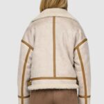 Giubbotto Only ONLYLVA BONDED HIGH NECK JACKET OTW Beige - Foto 4