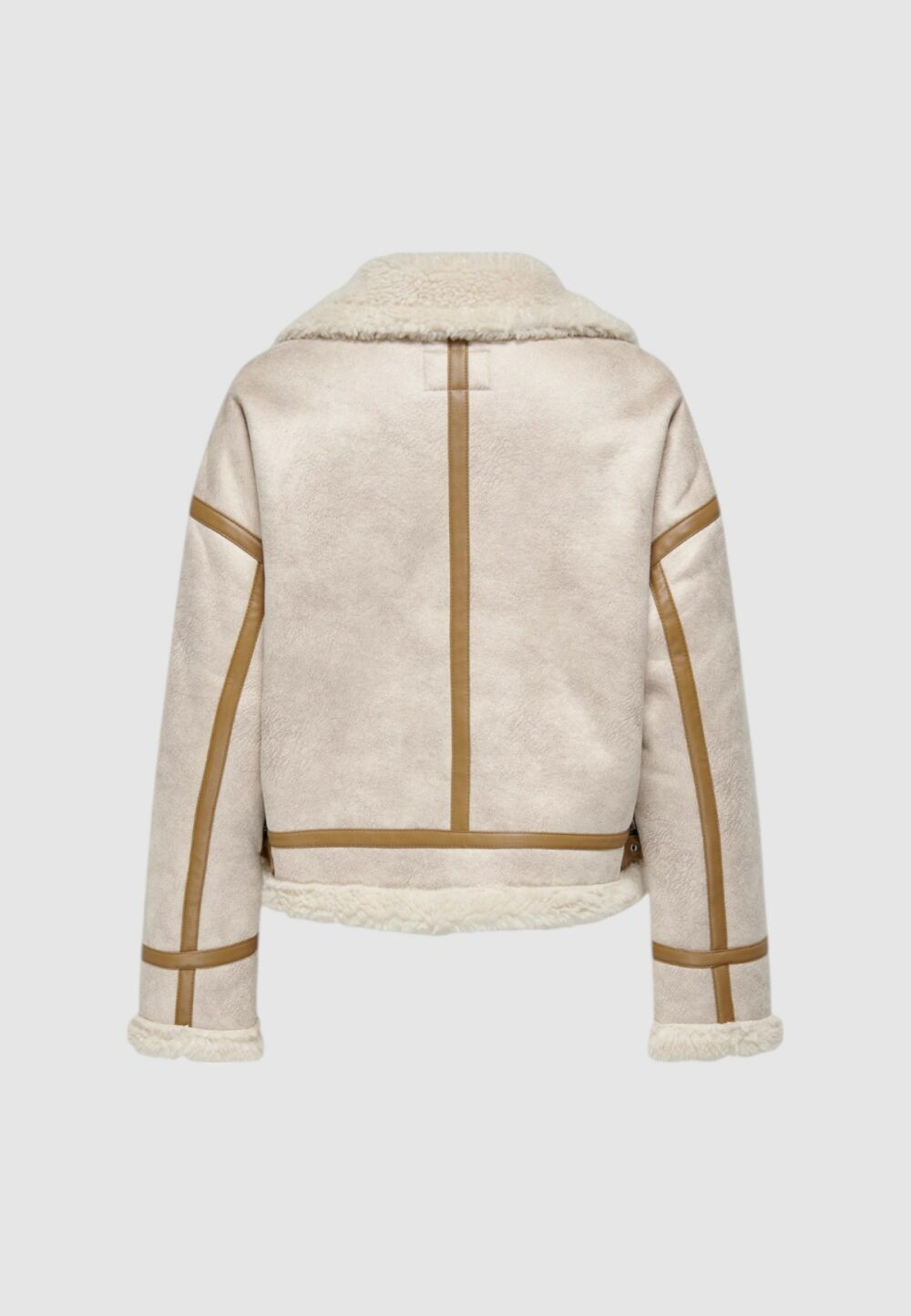 Giubbotto Only ONLYLVA BONDED HIGH NECK JACKET OTW Beige - Foto 5