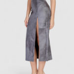 Gonna lunga Only ONLPARIS FAUX SUEDE HW SKIRT OTW Grigio - Foto 4