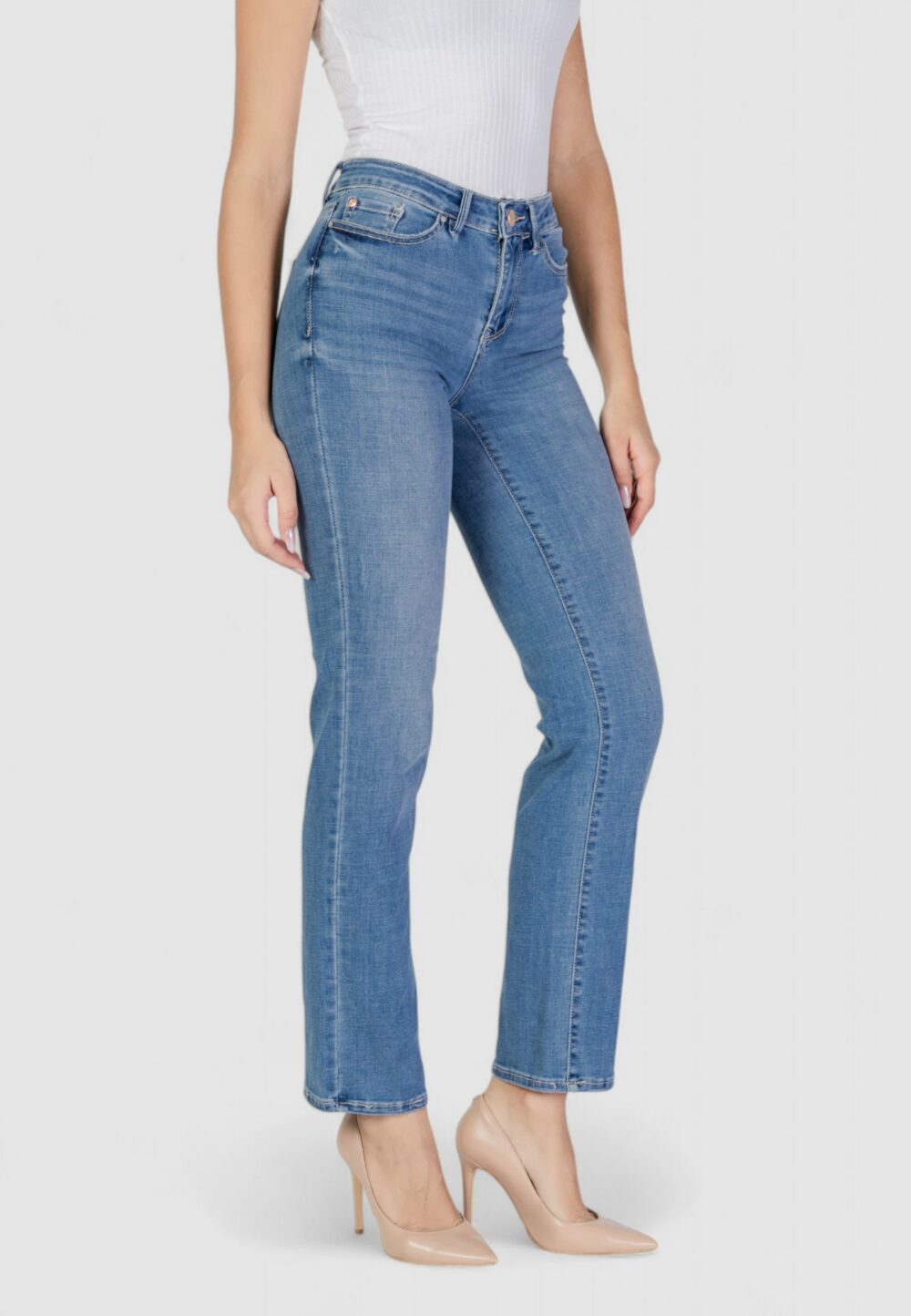 Jeans mom Vero Moda VMFLASH MR STRAIGHT JEANS LI347 GA NOOS Denim chiaro - Foto 3