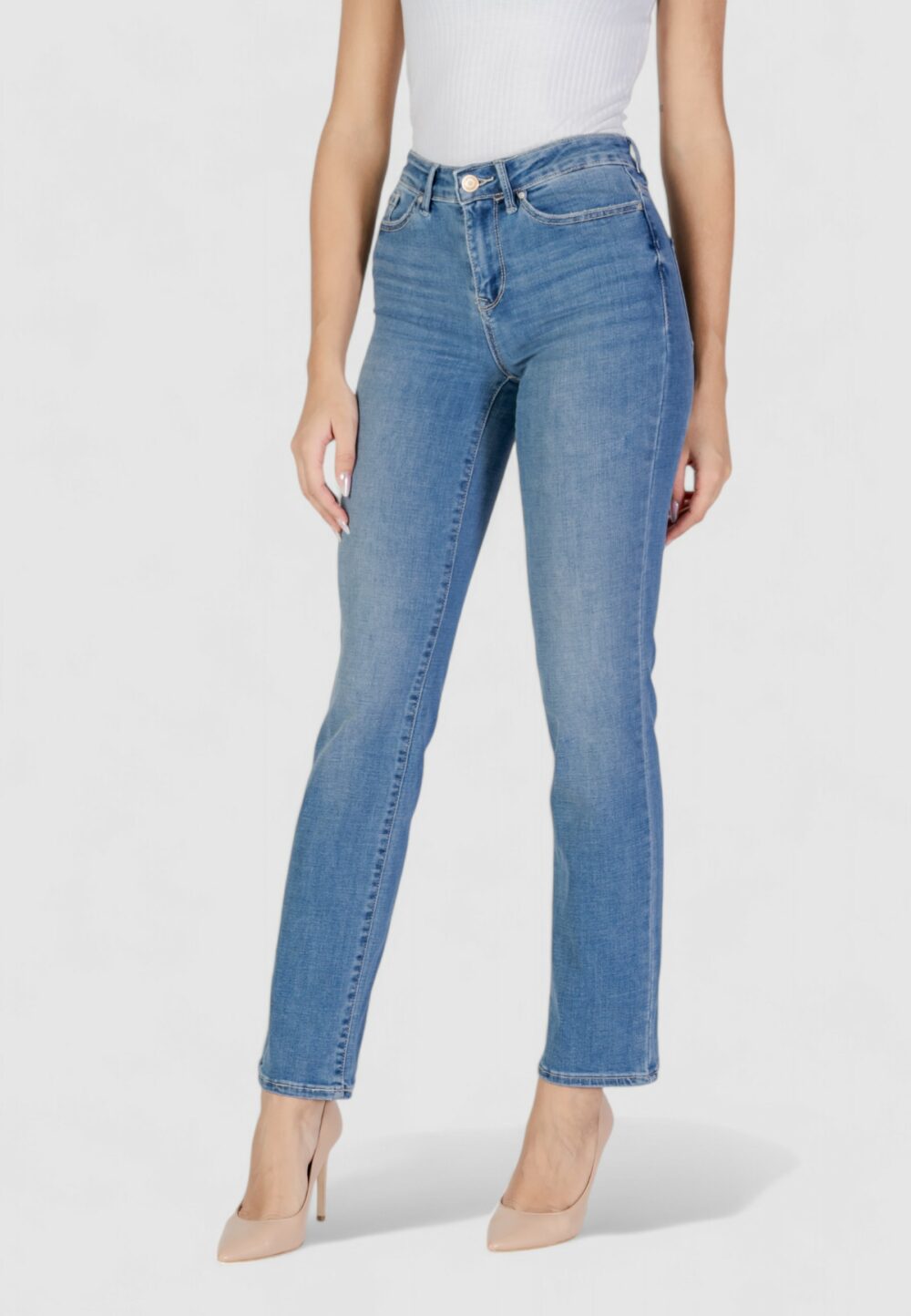 Jeans mom Vero Moda VMFLASH MR STRAIGHT JEANS LI347 GA NOOS Denim chiaro - Foto 4