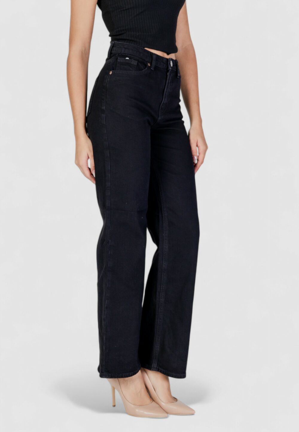 Jeans mom Vero Moda VMTESSA HR WIDE JEANS RA118 GA NOOS Nero - Foto 3