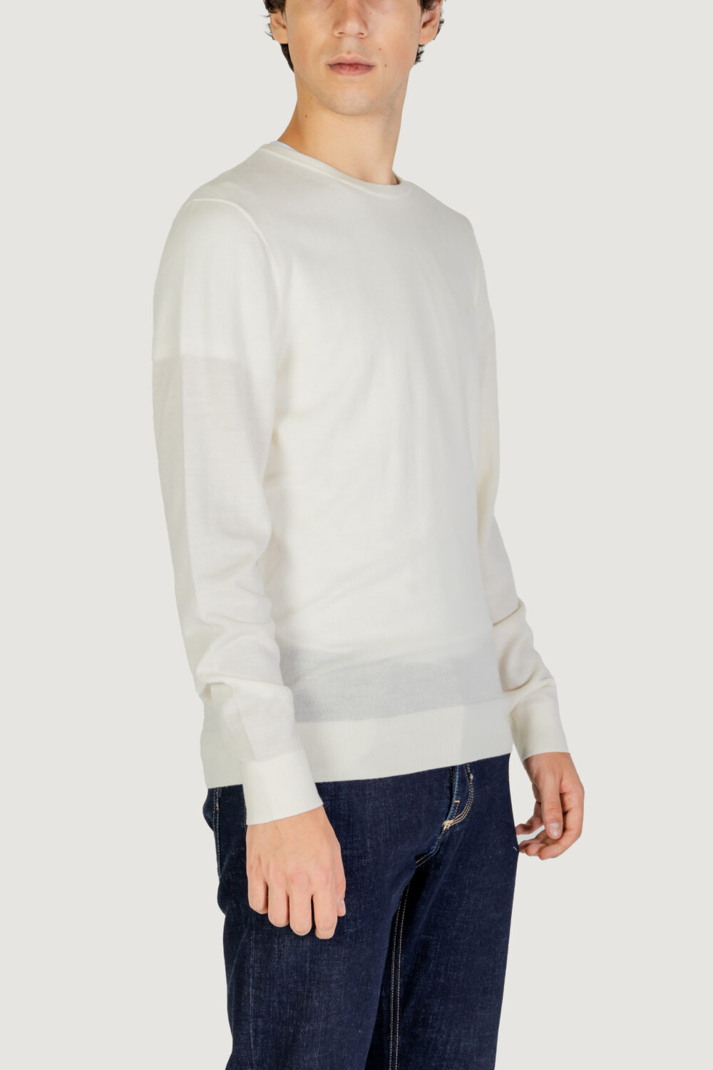 Maglia Calvin Klein Jeans MERINO RWS CREW NECK Panna - Foto 4