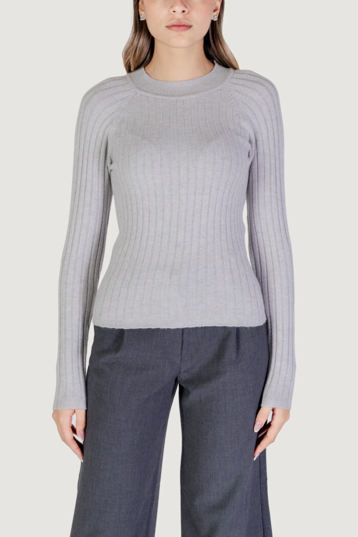 Maglia Jacqueline De Yong JDYMAGDA L/S RIB PULLOVER KNT Grigio Chiaro