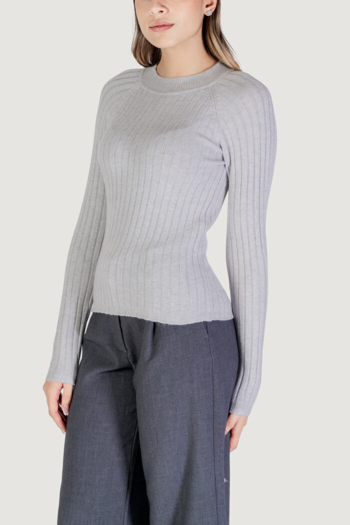 Maglia Jacqueline De Yong JDYMAGDA L/S RIB PULLOVER KNT Grigio Chiaro