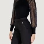 Maglia Only ONLNAJA LS SEQUINS HIGH NECK KNT Nero - Foto 1