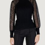 Maglia Only ONLNAJA LS SEQUINS HIGH NECK KNT Nero - Foto 2