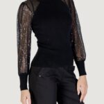 Maglia Only ONLNAJA LS SEQUINS HIGH NECK KNT Nero - Foto 3