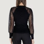 Maglia Only ONLNAJA LS SEQUINS HIGH NECK KNT Nero - Foto 4