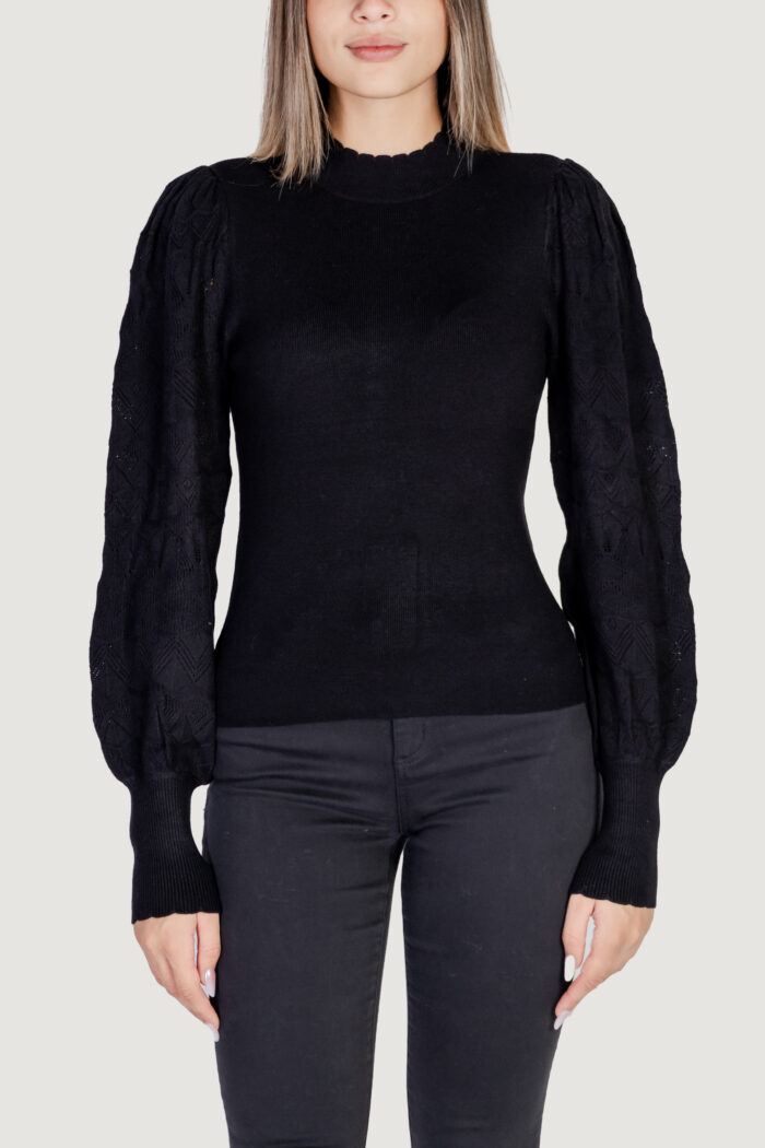 Maglia Vero Moda VMLIMONE LS HIGHNECK PULLOVER GA BOO Nero