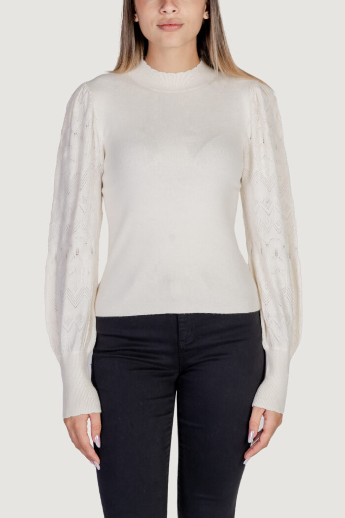 Maglia Vero Moda VMLIMONE LS HIGHNECK PULLOVER GA BOO Panna