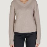 Maglione Calvin Klein Jeans CK EMBRO BADGE V-NECK Beige - Foto 1